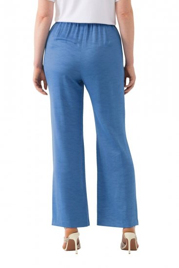 Ulla Popken 826163 Weite Anzughose Denimblau - Stoffhosen - Weite Stoffhosen für Damen