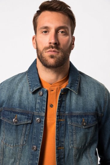 JP1880 826234 Jeansjacke mit Brusttaschen Indigoblau - Herren jacken - Herren Jacken in großen Größen
