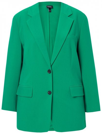 Ulla Popken 826487 Oversize-Blazer mit Pattentaschen Smaragdgrün - Blazer - Blazer für Frauen in Großgrößen