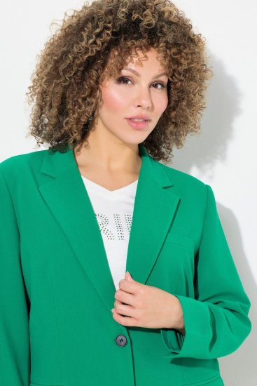 Ulla Popken 826487 Oversize-Blazer mit Pattentaschen Smaragdgrün - Blazer - Blazer für Frauen in Großgrößen