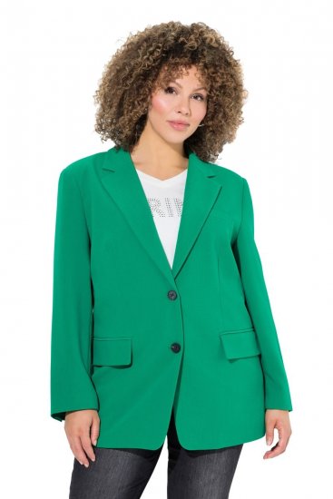 Ulla Popken 826487 Oversize-Blazer mit Pattentaschen Smaragdgrün - Blazer - Blazer für Frauen in Großgrößen