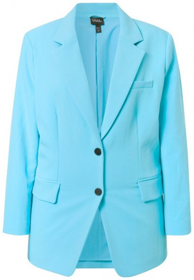 Ulla Popken 826487 Oversize-Blazer mit Pattentaschen Helltürkis - Blazer - Blazer für Frauen in Großgrößen