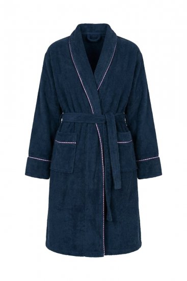 Ulla Popken 826794 Frottee-Bademantel Dunkelblau - Morgenmäntel & Bademäntel - 