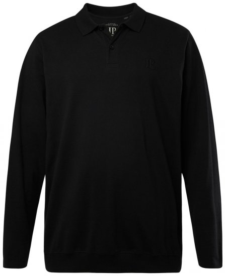 JP1880 827115 Langarm Poloshirt mit Bauchfit Schwarz - Polo-shirts für herren - Polo-Shirts für Herren in großen Größen