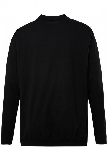 JP1880 827115 Langarm Poloshirt mit Bauchfit Schwarz - Polo-shirts für herren - Polo-Shirts für Herren in großen Größen