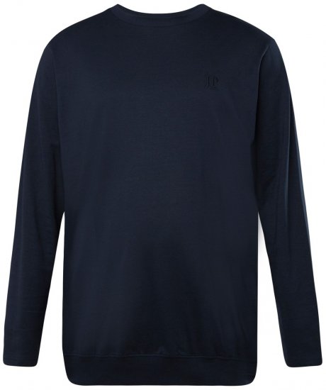 JP1880 827128 Langarmshirt mit Bauchfit Dunkelblau - Herren-T-Shirts - Herren-T-Shirts in großen Größen