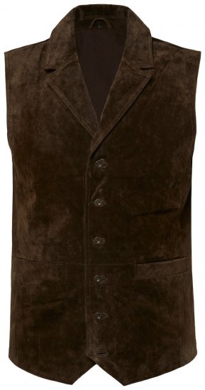 JP1880 827437 Velourslederweste mit Revers Dunkelbraun - Herrenanzüge und -blazer - Herrenanzüge und -blazer in großen Größen