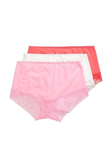 Ulla Popken 827465 Hipster-Slips mit Spitze 3er-Pack Rosa - Slips - 