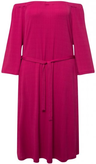 Ulla Popken 827740 Jerseykleid mit 3/4-Ärmeln Rosa - Midikleider - Midikleider in großen Größen
