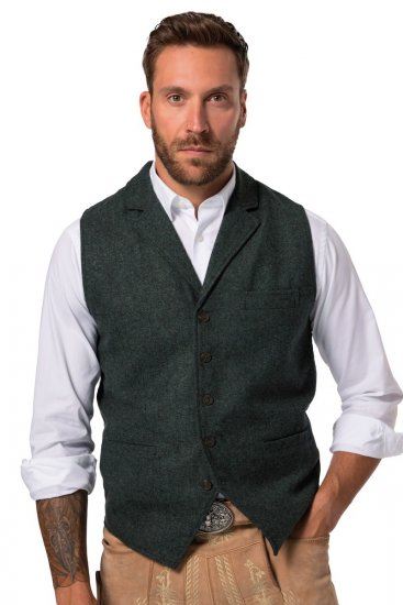 JP1880 828736 Tweedweste mit Strickrücken Flaschengrün - Herrenanzüge und -blazer - Herrenanzüge und -blazer in großen Größen