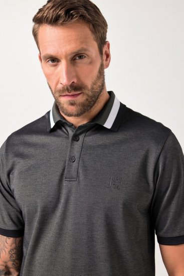 JAY-PI Quickdry Two-Tone Golf Poloshirt Black - Polo-shirts für herren - Polo-Shirts für Herren in großen Größen