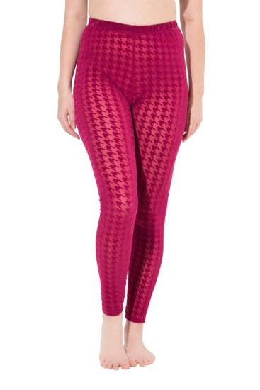 Ulla Popken 828982 Karierte Strumpfleggings Beerenrot - Strumpfhosen & Socken - 