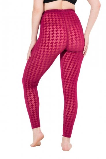 Ulla Popken 828982 Karierte Strumpfleggings Beerenrot - Strumpfhosen & Socken - 