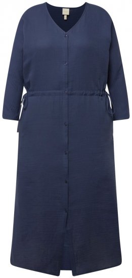 Ulla Popken 829143 Hemdblusenkleid Dunkelblau - Blusenkleider - 