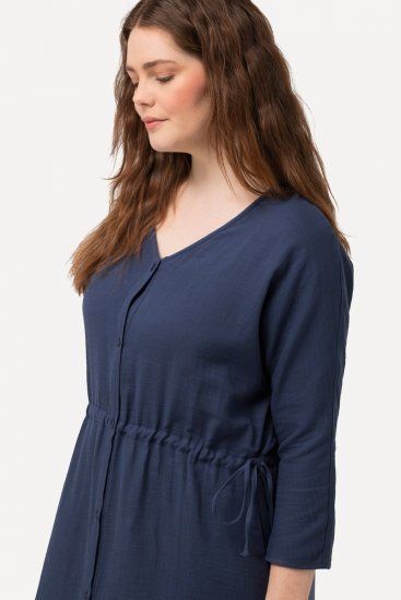 Ulla Popken 829143 Hemdblusenkleid Dunkelblau - Blusenkleider - 