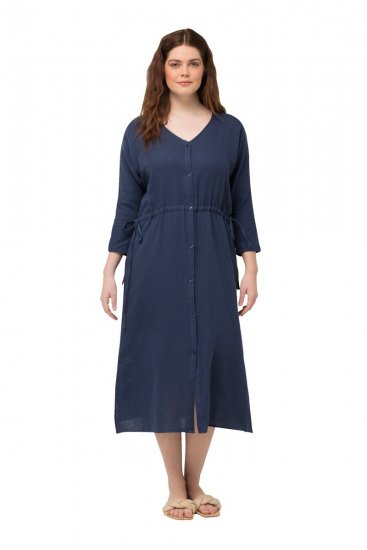 Ulla Popken 829143 Hemdblusenkleid Dunkelblau - Blusenkleider - 