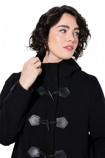 Ulla Popken 829347 Dufflecoat Schwarz - Mäntel - Große Größen: Mäntel für Damen