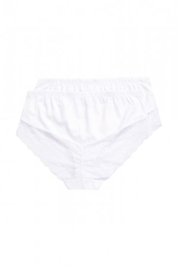 Ulla Popken 830094 Slips mit Spitze 2er-Pack Weiß - Slips - 