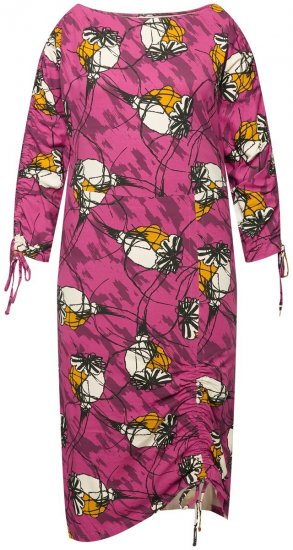 Ulla Popken 830151 Geblümtes Kleid Rosa - Maxikleider - Große Größen: Lange Maxikleider