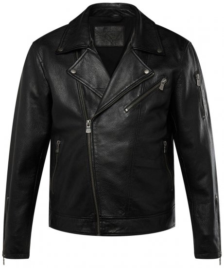 JP1880 830586 Bikerjacke aus Lammnappa Schwarz - Herren jacken - Herren Jacken in großen Größen
