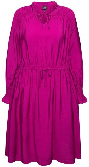 Ulla Popken 830615 Langärmliges Kleid mit Volants Flieder - Midikleider - Midikleider in großen Größen