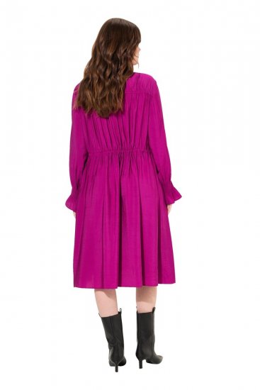 Ulla Popken 830615 Langärmliges Kleid mit Volants Flieder - Midikleider - Midikleider in großen Größen