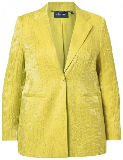 Ulla Popken 830767 Crinkle-Blazer Hellgrün - Blazer - Blazer für Frauen in Großgrößen