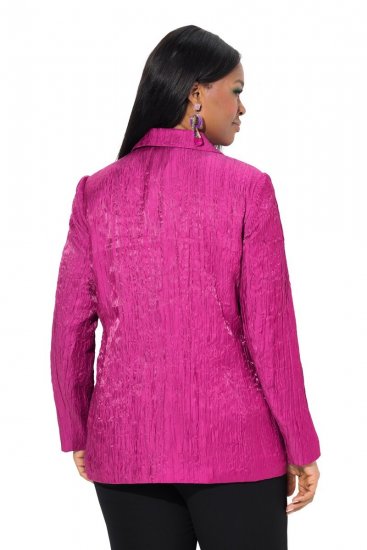 Ulla Popken 830767 Blazer in Crash-Optik Magenta - Blazer - Blazer für Frauen in Großgrößen