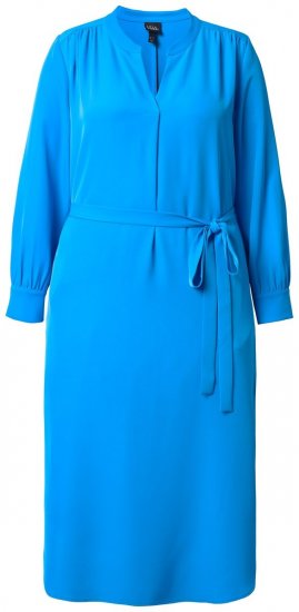 Ulla Popken 831004 Langärmliges Midikleid mit V-Ausschnitt Königsblau - Midikleider - Midikleider in großen Größen