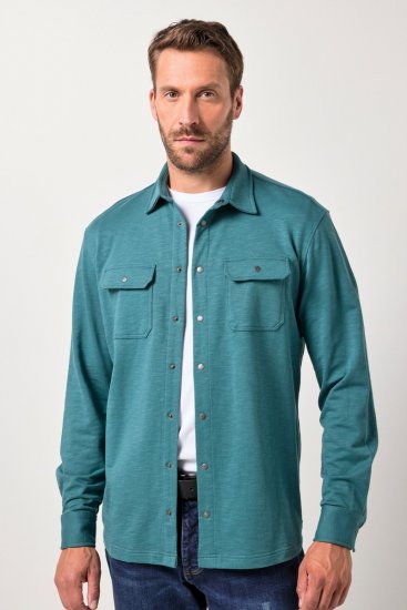 JP1880 Jersey Shirt Long Sleeve Modern Fit Blue - Herrenhemden - Herrenhemden in großen Größen