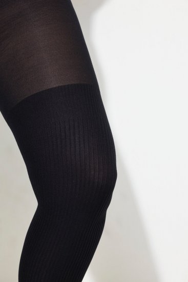Ulla Popken 831196 Overknee-Strümpfe 80 den Schwarz - Strumpfhosen & Socken - 