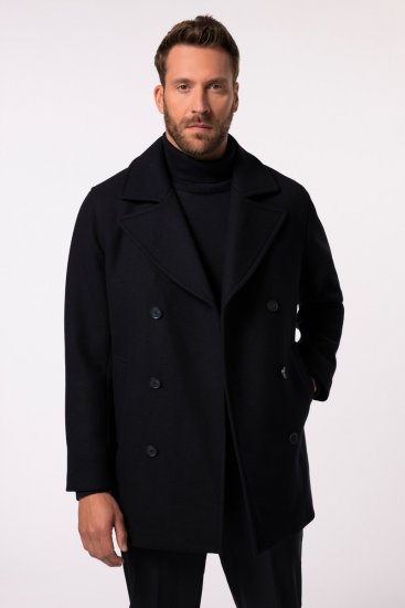 JP1880 Caban Short Double-breasted Overcoat Navy - Herren jacken - Herren Jacken in großen Größen