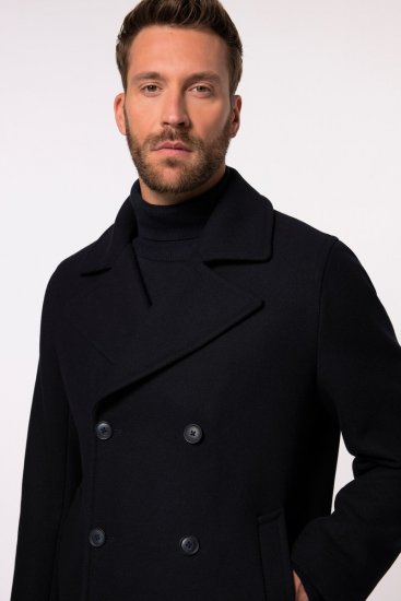 JP1880 Caban Short Double-breasted Overcoat Navy - Herren jacken - Herren Jacken in großen Größen