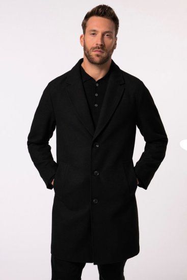 JP1880 Coat Classic Wool Blend Black - Herren jacken - Herren Jacken in großen Größen