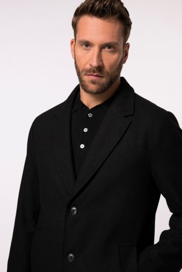 JP1880 Coat Classic Wool Blend Black - Herren jacken - Herren Jacken in großen Größen