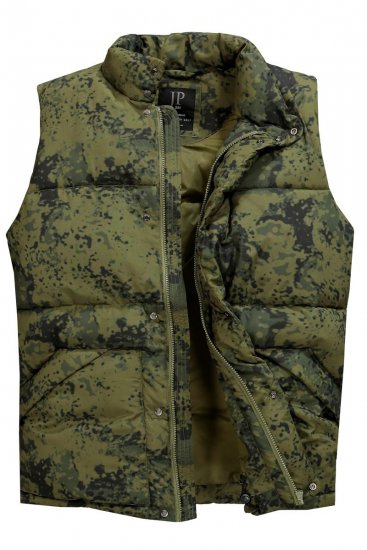 JP1880 831610 Weste gesteppt in Camouflage Grün - Herren jacken - Herren Jacken in großen Größen