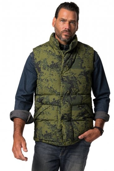JP1880 831610 Weste gesteppt in Camouflage Grün - Herren jacken - Herren Jacken in großen Größen