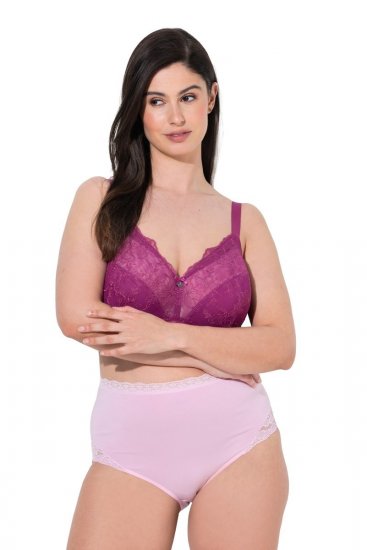 Ulla Popken 831866 Slips mit hoher Taille und Spitze 3er-Pack Dunkelblau - Slips - 