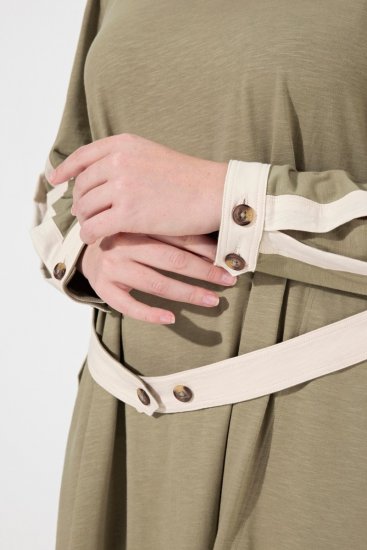 Ulla Popken 831963 Langärmliges Kleid Grau - Maxikleider - Große Größen: Lange Maxikleider