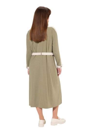 Ulla Popken 831963 Langärmliges Kleid Grau - Maxikleider - Große Größen: Lange Maxikleider