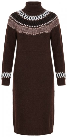 Ulla Popken 832670 Gemustertes Strickkleid mit Rollkragen Mehrfarbig - Kleider - Kleider für jede Größe