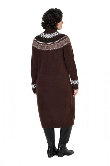 Ulla Popken 832670 Gemustertes Strickkleid mit Rollkragen Mehrfarbig - Kleider - Kleider für jede Größe