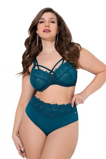Ulla Popken 832864 Strings mit Spitze Petrol - Slips - 