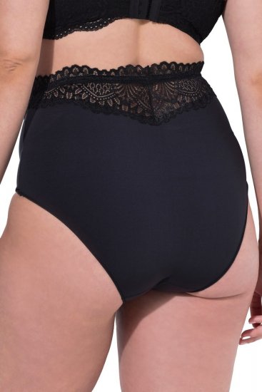 Ulla Popken 832874 Slips mit hoher Taille und Spitze 3er-Pack Braun - Slips - 
