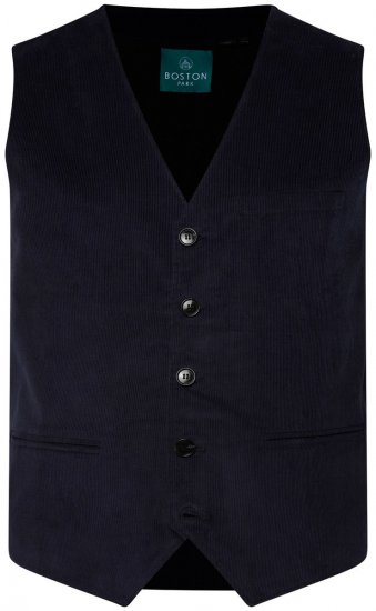 Boston Park 952 Cordweste mit Strickrücken Dunkelblau - Herrenanzüge und -blazer - Herrenanzüge und -blazer in großen Größen