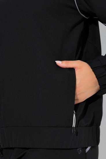 Ulla Popken 833237 Sportjacke mit Reflektordetails Schwarz - Jacken - Große Jacken für Damen