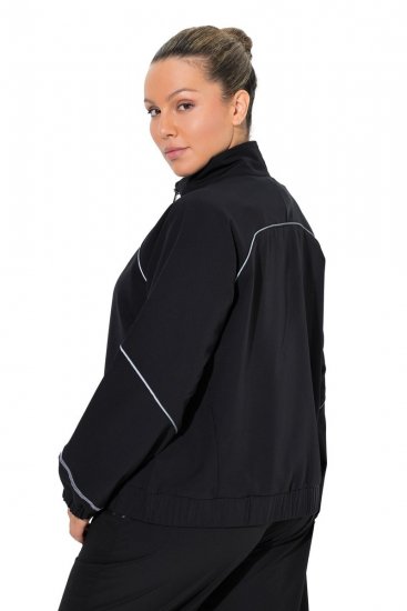 Ulla Popken 833237 Sportjacke mit Reflektordetails Schwarz - Jacken - Große Jacken für Damen