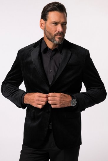 JP1880 Jacket Velvet Business Smoking Black - Herrenanzüge und -blazer - Herrenanzüge und -blazer in großen Größen