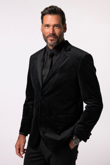 JP1880 Jacket Velvet Business Smoking Black - Herrenanzüge und -blazer - Herrenanzüge und -blazer in großen Größen