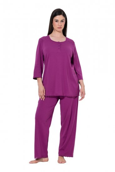 Ulla Popken 833660 Pyjama Violett - Pyjama/Loungewear - 